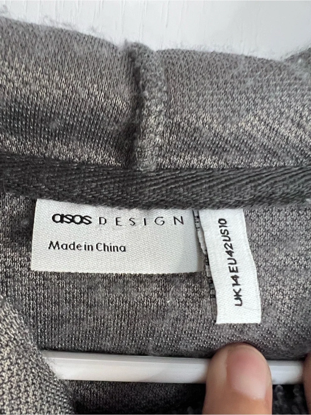 ASOS DESIGN Cozy Sherpa Hoodie in Charcoal Gray size 10